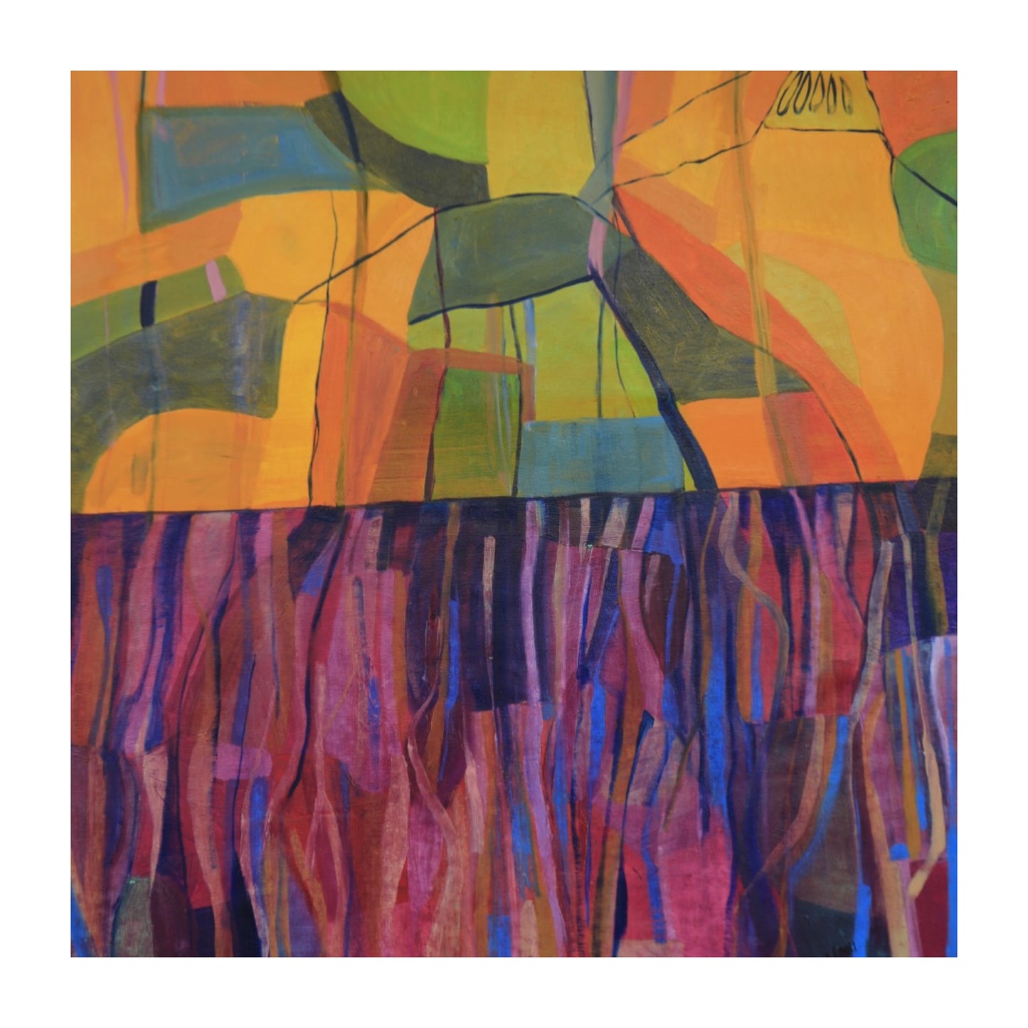 “Temple View" 96cm x 96cm (37.7”x37.7”)